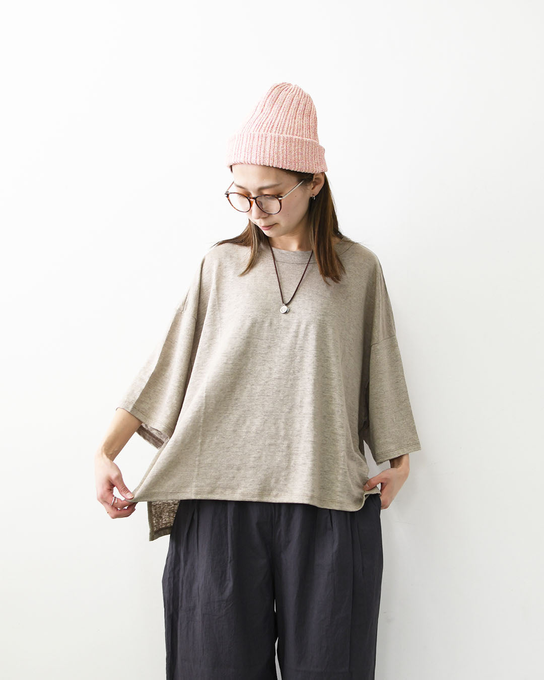 MidiUmi [ミディウミ] linen wide PO [2-710223] リネンワイドプルオーバー・カットソー・ワイドプルオーバー・ワイドシルエット・無地・シンプル・リネン・LADY'S [2026SS]