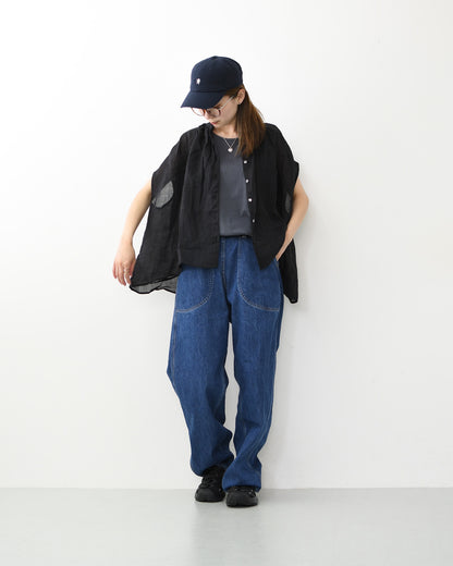 MidiUmi [ミディウミ] ramie gather N/S shirt  [2-730179] ラミーギャザーノースリーブシャツ・フレンチスリーブシャツ・透け感・ワイドシルエット・ノースリーブ・無地・シンプル・カジュアル・きれいめ・LADY'S [2026SS]