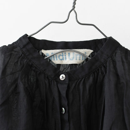 MidiUmi [ミディウミ] ramie gather N/S shirt  [2-730179] ラミーギャザーノースリーブシャツ・フレンチスリーブシャツ・透け感・ワイドシルエット・ノースリーブ・無地・シンプル・カジュアル・きれいめ・LADY'S [2026SS]