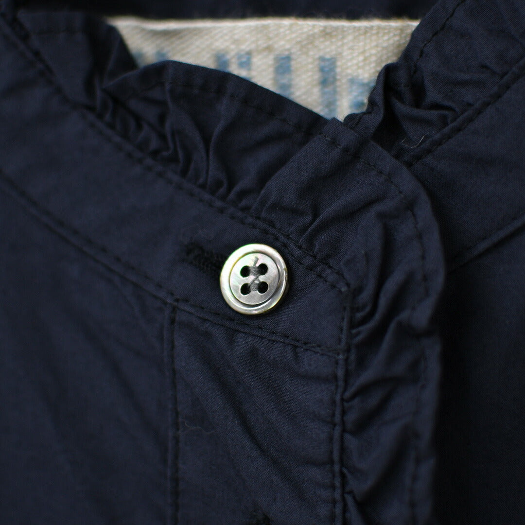 MidiUmi [ミディウミ] h/s front half frill shirt  [2-730183] ハーフスリーブフロントハーフフリルシャツ・半袖シャツ・ハーフスリーブデザイン・フリルシャツ・無地・シンプル・カジュアル・きれいめ・LADY'S [2026SS]