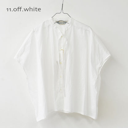 MIDIUMI [ミディウミ] BOW-TIE WIDE SHIRT  [2-730184] ボウタイ ワイドシャツ・半袖シャツ・ワイドシャツ・オーバーサイズシャツ・無地・シンプル・リラックスシルエット・LADY'S [2026SS]