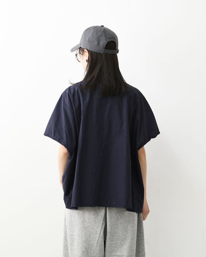 MIDIUMI [ミディウミ] BOW-TIE WIDE SHIRT  [2-730184] ボウタイ ワイドシャツ・半袖シャツ・ワイドシャツ・オーバーサイズシャツ・無地・シンプル・リラックスシルエット・LADY'S [2026SS]