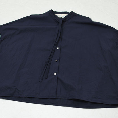 MIDIUMI [ミディウミ] BOW-TIE WIDE SHIRT  [2-730184] ボウタイ ワイドシャツ・半袖シャツ・ワイドシャツ・オーバーサイズシャツ・無地・シンプル・リラックスシルエット・LADY'S [2026SS]