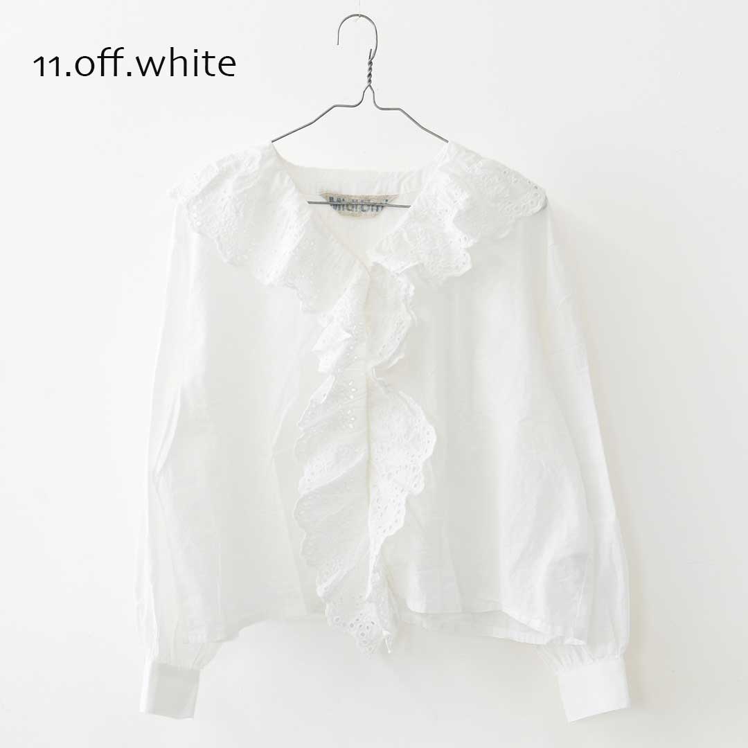 MidiUmi [ミディウミ] front raffle shirt [2-730232] フロントラッフルシャツ・シャツ・フリル・ワイドシルエット・無地・シンプル・LADY'S [2026AW]