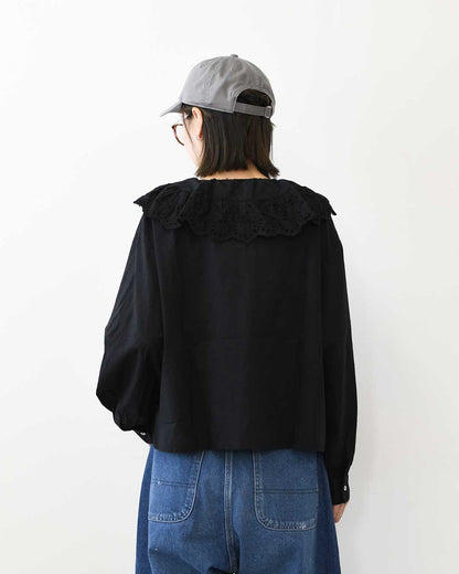 MidiUmi [ミディウミ] front raffle shirt [2-730232] フロントラッフルシャツ・シャツ・フリル・ワイドシルエット・無地・シンプル・LADY'S [2026AW]