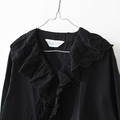 MidiUmi [ミディウミ] front raffle shirt [2-730232] フロントラッフルシャツ・シャツ・フリル・ワイドシルエット・無地・シンプル・LADY'S [2026AW]