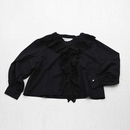 MidiUmi [ミディウミ] front raffle shirt [2-730232] フロントラッフルシャツ・シャツ・フリル・ワイドシルエット・無地・シンプル・LADY'S [2026AW]