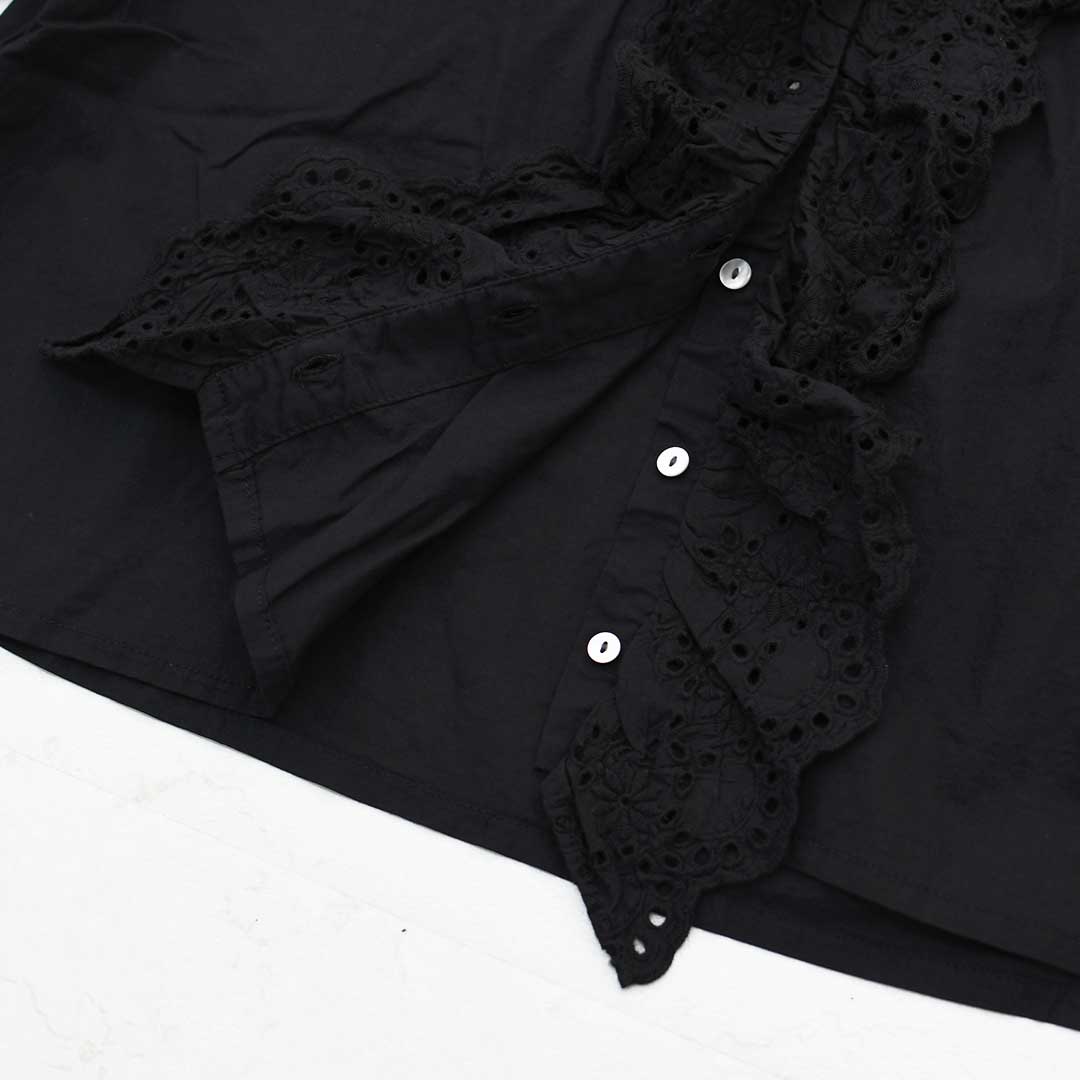 MidiUmi [ミディウミ] front raffle shirt [2-730232] フロントラッフルシャツ・シャツ・フリル・ワイドシルエット・無地・シンプル・LADY'S [2026AW]