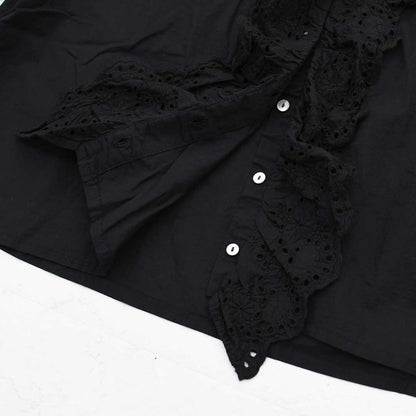 MidiUmi [ミディウミ] front raffle shirt [2-730232] フロントラッフルシャツ・シャツ・フリル・ワイドシルエット・無地・シンプル・LADY'S [2026AW]