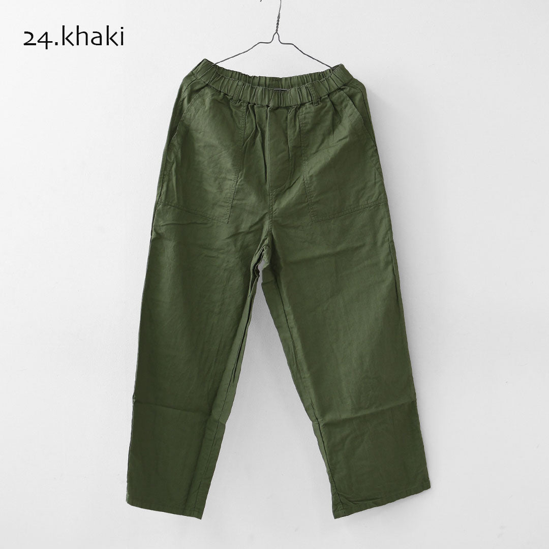 MidiUmi [ミディウミ] C/L baker PT [2-760059] コットンリネンベーカーパンツ・ワイド・ゆったり・ ストレートシルエット・柔らか素材・リラックス・LADY'S [2026AW]