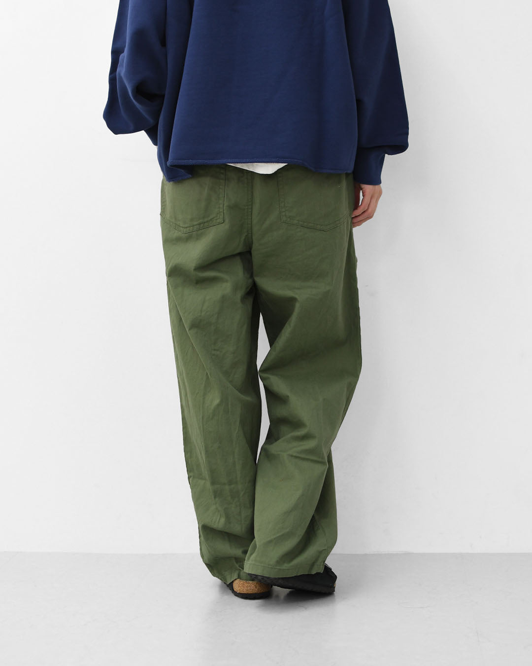 MidiUmi [ミディウミ] C/L baker PT [2-760059] コットンリネンベーカーパンツ・ワイド・ゆったり・ ストレートシルエット・柔らか素材・リラックス・LADY'S [2026AW]