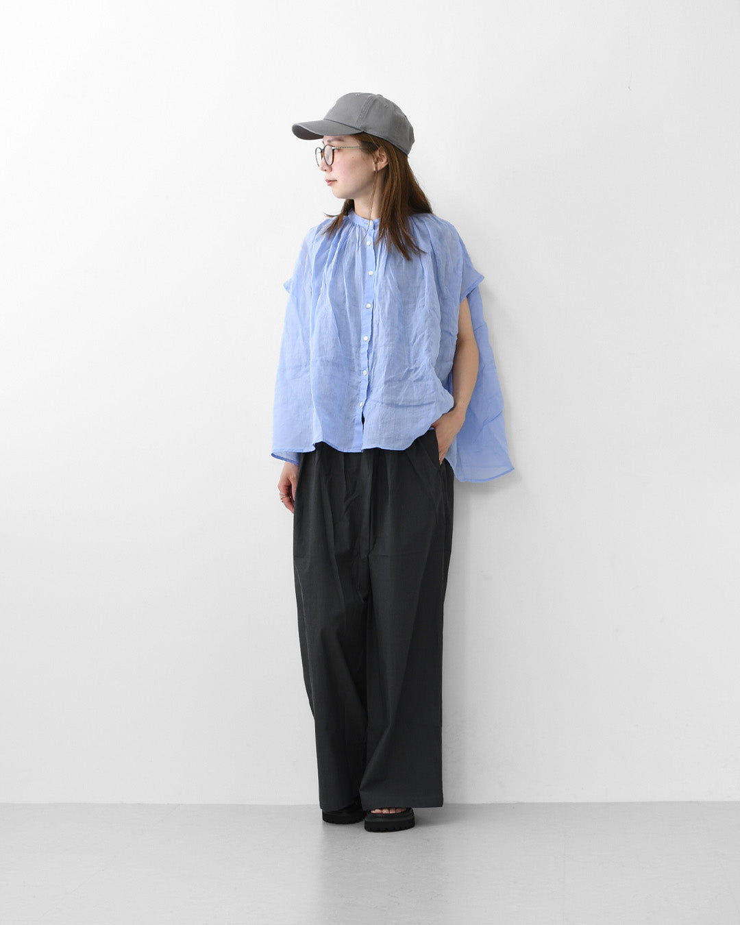 MidiUmi [ミディウミ] wrap wide PT  [2-760206] ラップワイドパンツ・ワイドシルエット・ナチュラル・リラックス・ シンプル・デイリーウェア・LADY'S [2026SS]