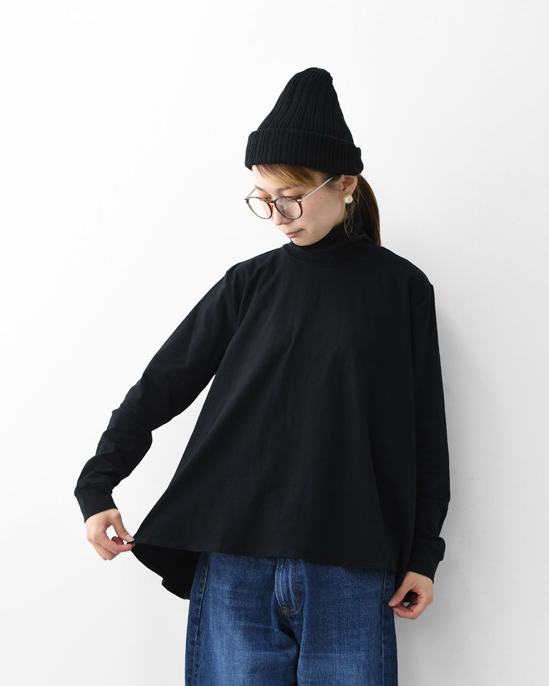 MidiUmi [ミディウミ] high neck flare PO [3-719998] ハイネックフレアプルオーバー・ハイネックインナー・Aラインシルエット・インナー・ベーシック・シンプル・LADY'S [2025AW]