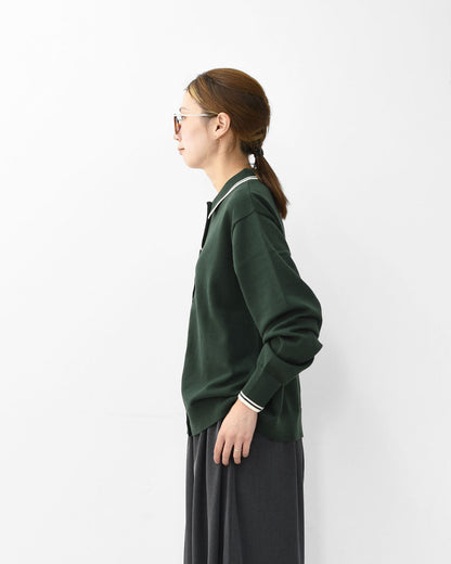 MidiUmi [ミディウミ] polo knit CD [3-729919] ポロニットCD・ワイドシルエット・ゆったり・シンプル・着心地・MAEDE IN JAPAN・ LADY'S [2025AW]