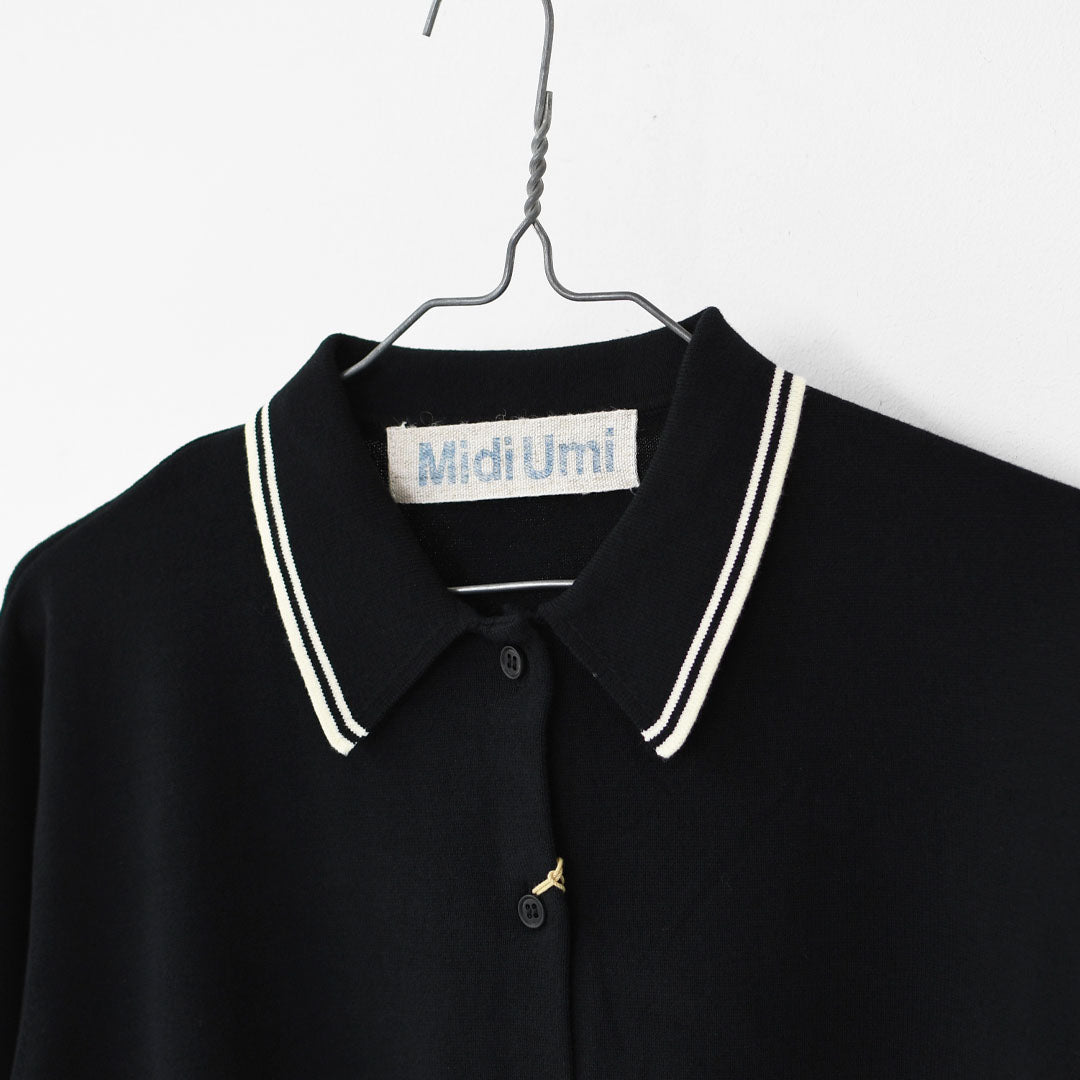 MidiUmi [ミディウミ] polo knit CD [3-729919] ポロニットCD・ワイドシルエット・ゆったり・シンプル・着心地・MAEDE IN JAPAN・ LADY'S [2025AW]