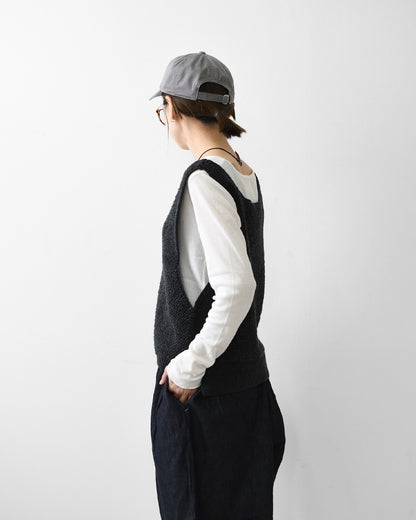 MidiUmi [ミディウミ] pile boa knit vest [3-72994763] パイル ボア ニット ベスト・ショート丈・レイヤード・重ね着・LADY'S [2026AW]