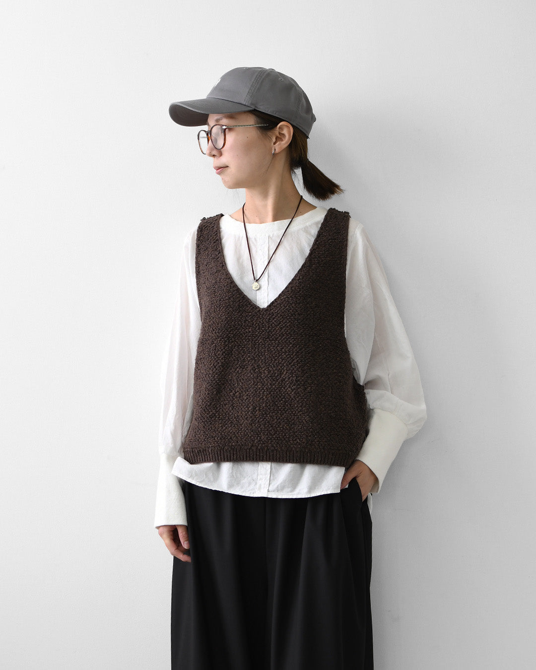 MidiUmi [ミディウミ] pile boa knit vest [3-72994763] パイル ボア ニット ベスト・ショート丈・レイヤード・重ね着・LADY'S [2026AW]