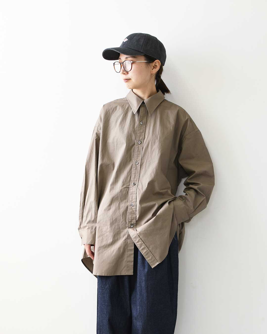 MidiUmi [ミディウミ] over sized shirt [3-730289] オーバーサイズシャツ・レギュラーカラー・長袖シャツ・コットンシャツ・ゆったりサイズ・無地・LADY'S [2026AW]