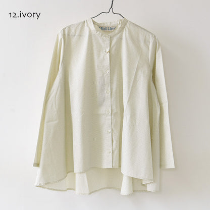 MidiUmi [ミディウミ] dot shirt [3-73972863] ドット シャツ・ドット柄・Aライン・ワイドサイズ・バンドカラー・LADY'S [2026AW]