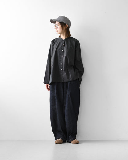 MidiUmi [ミディウミ] dot shirt [3-73972863] ドット シャツ・ドット柄・Aライン・ワイドサイズ・バンドカラー・LADY'S [2026AW]