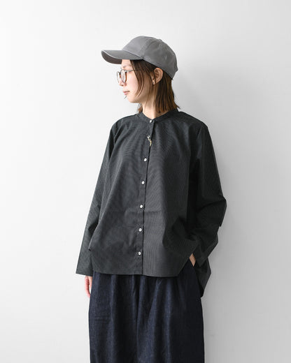 MidiUmi [ミディウミ] dot shirt [3-73972863] ドット シャツ・ドット柄・Aライン・ワイドサイズ・バンドカラー・LADY'S [2026AW]