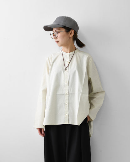 MidiUmi [ミディウミ] dot shirt [3-73972863] ドット シャツ・ドット柄・Aライン・ワイドサイズ・バンドカラー・LADY'S [2026AW]