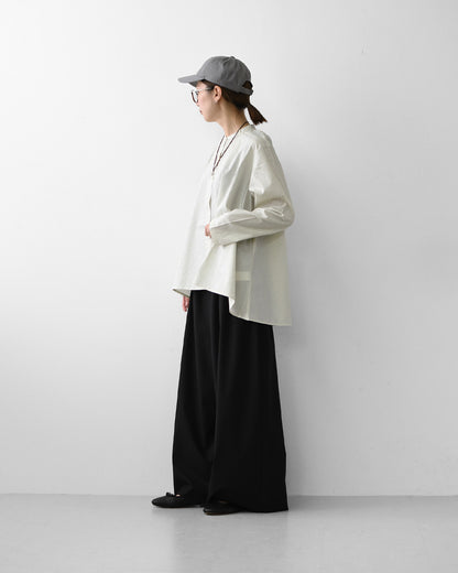 MidiUmi [ミディウミ] dot shirt [3-73972863] ドット シャツ・ドット柄・Aライン・ワイドサイズ・バンドカラー・LADY'S [2026AW]