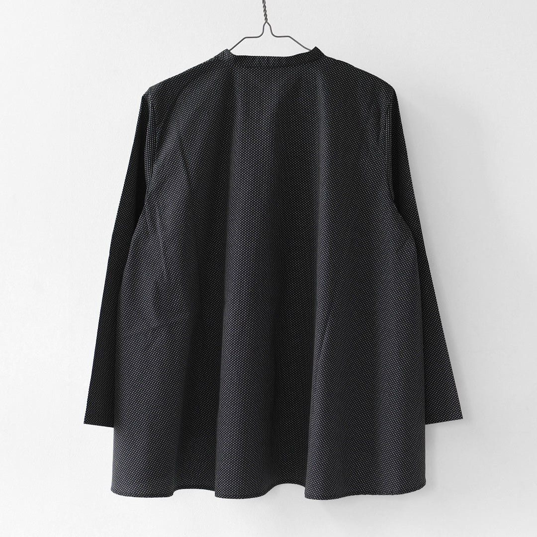 MidiUmi [ミディウミ] dot shirt [3-73972863] ドット シャツ・ドット柄・Aライン・ワイドサイズ・バンドカラー・LADY'S [2026AW]