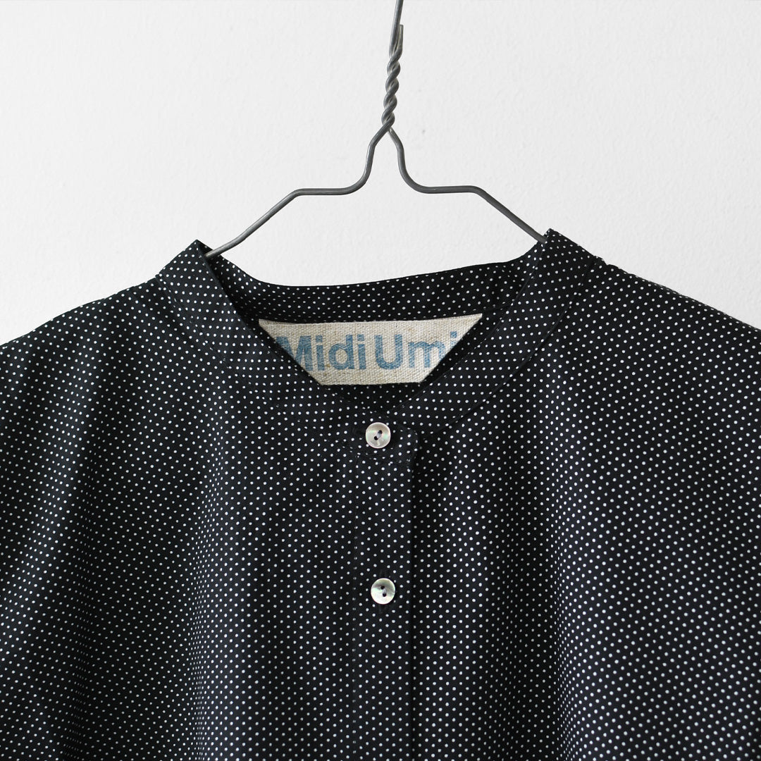 MidiUmi [ミディウミ] dot shirt [3-73972863] ドット シャツ・ドット柄・Aライン・ワイドサイズ・バンドカラー・LADY'S [2026AW]