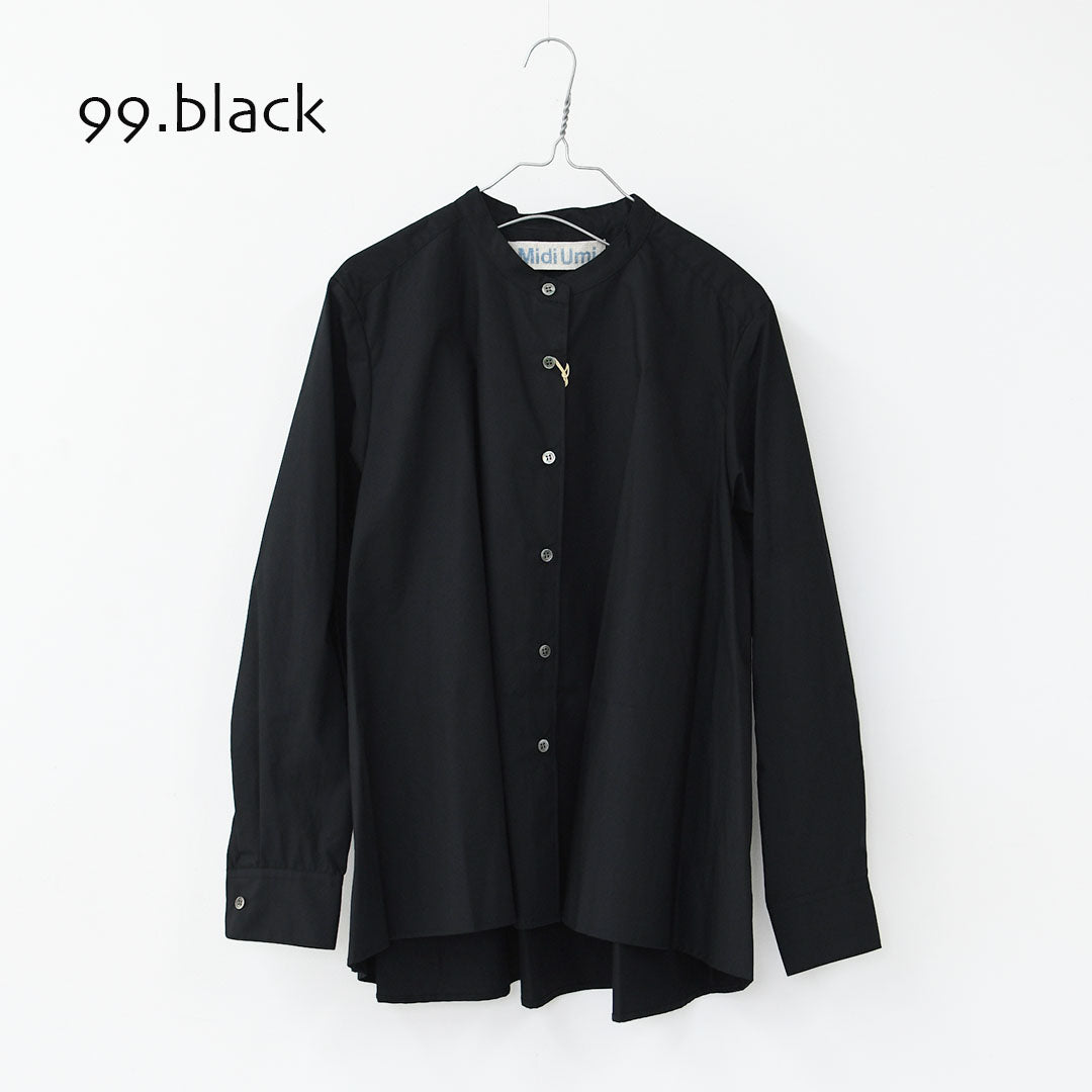 MidiUmi [ミディウミ] A line band collar shirt [3-739996] Aラインバンドカラーシャツ [2025AW]