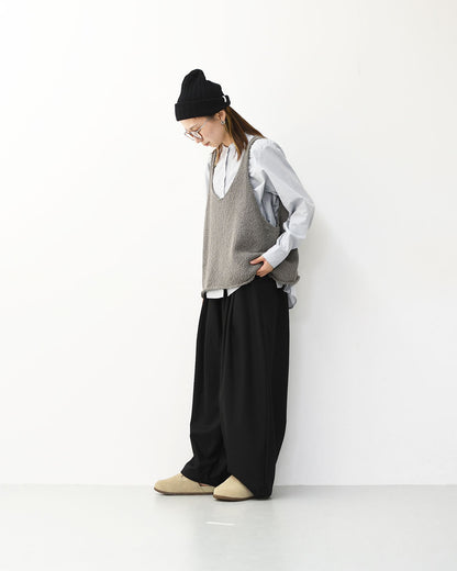 MidiUmi [ミディウミ] A line band collar shirt [3-739996] Aラインバンドカラーシャツ [2025AW]