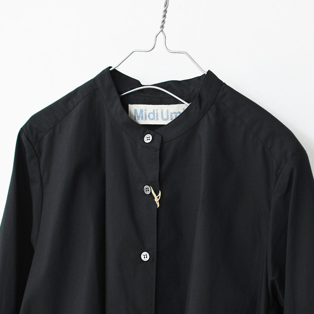 MidiUmi [ミディウミ] A line band collar shirt [3-739996] Aラインバンドカラーシャツ [2025AW]