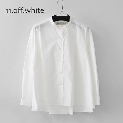 MidiUmi [ミディウミ] A line band collar shirt [3-73999661] Aラインバンドカラーシャツ・Aライン・バンドカラー・無地・シンプル・LADY'S [2026SS]