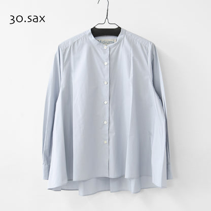 MidiUmi [ミディウミ] A line band collar shirt [3-73999661] Aラインバンドカラーシャツ・Aライン・バンドカラー・無地・シンプル・LADY'S [2026SS]