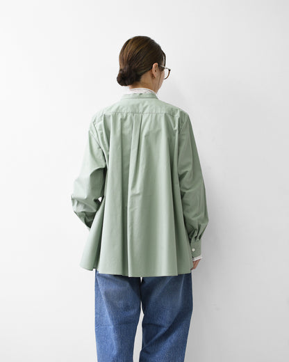 MidiUmi [ミディウミ] A line band collar shirt [3-73999661] Aラインバンドカラーシャツ・Aライン・バンドカラー・無地・シンプル・LADY'S [2026SS]