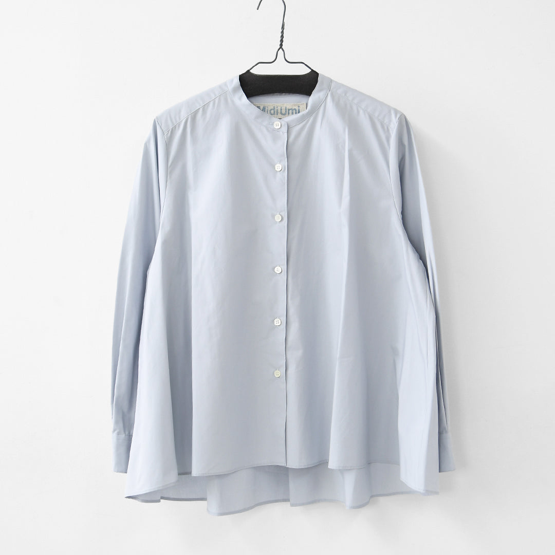 MidiUmi [ミディウミ] A line band collar shirt [3-73999661] Aラインバンドカラーシャツ・Aライン・バンドカラー・無地・シンプル・LADY'S [2026SS]