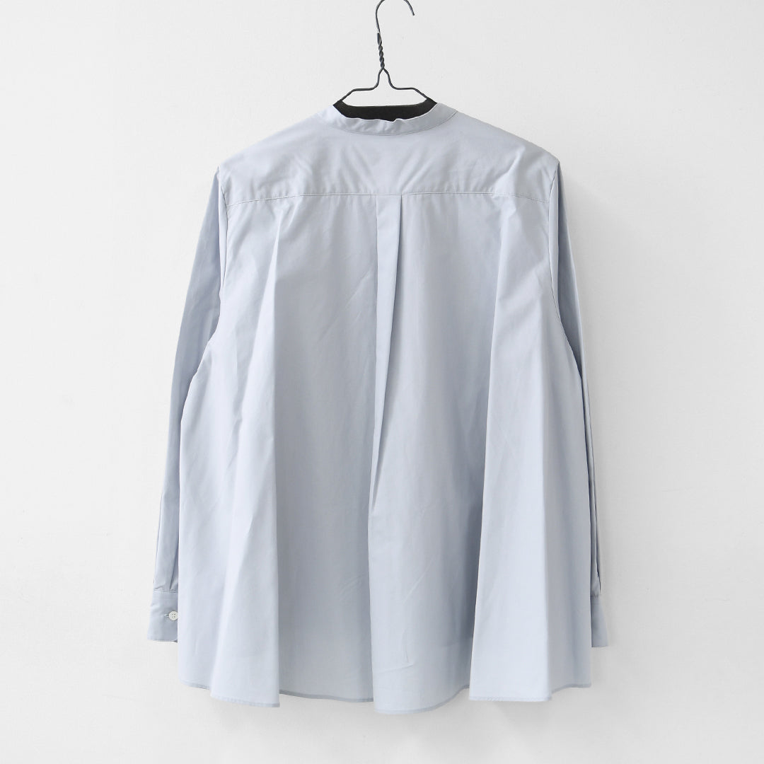 MidiUmi [ミディウミ] A line band collar shirt [3-73999661] Aラインバンドカラーシャツ・Aライン・バンドカラー・無地・シンプル・LADY'S [2026SS]