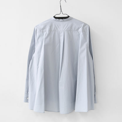 MidiUmi [ミディウミ] A line band collar shirt [3-73999661] Aラインバンドカラーシャツ・Aライン・バンドカラー・無地・シンプル・LADY'S [2026SS]