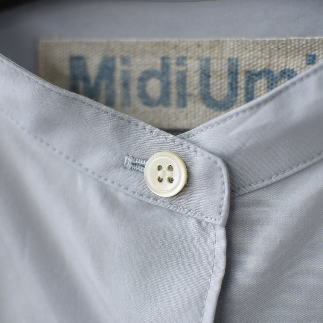 MidiUmi [ミディウミ] A line band collar shirt [3-73999661] Aラインバンドカラーシャツ・Aライン・バンドカラー・無地・シンプル・LADY'S [2026SS]