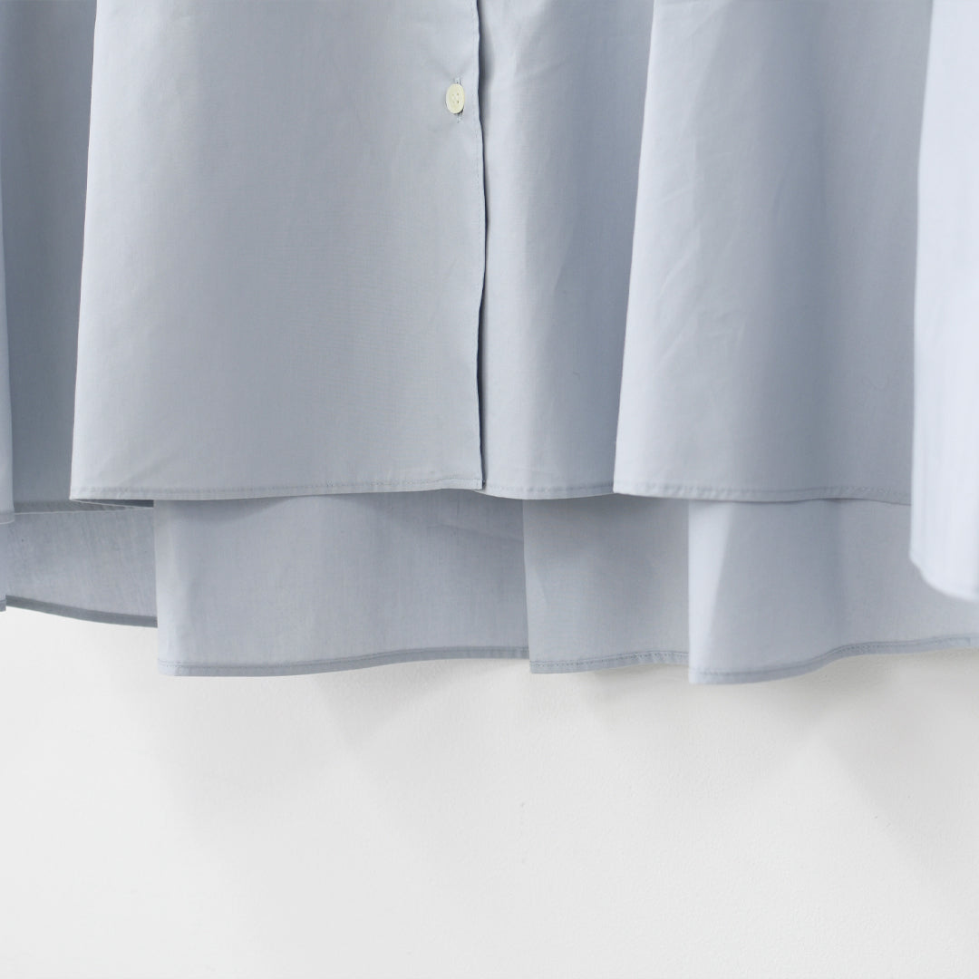 MidiUmi [ミディウミ] A line band collar shirt [3-73999661] Aラインバンドカラーシャツ・Aライン・バンドカラー・無地・シンプル・LADY'S [2026SS]