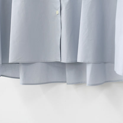 MidiUmi [ミディウミ] A line band collar shirt [3-73999661] Aラインバンドカラーシャツ・Aライン・バンドカラー・無地・シンプル・LADY'S [2026SS]