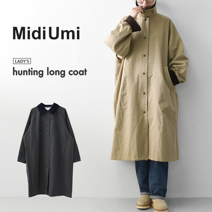 MidiUmi [ミディウミ] hunting long coat [3-770245] ハンティング ロングコート・ロングコート・ハンティングジャケット・ワークテイスト・コットンナイロン・LADY'S [2026AW]