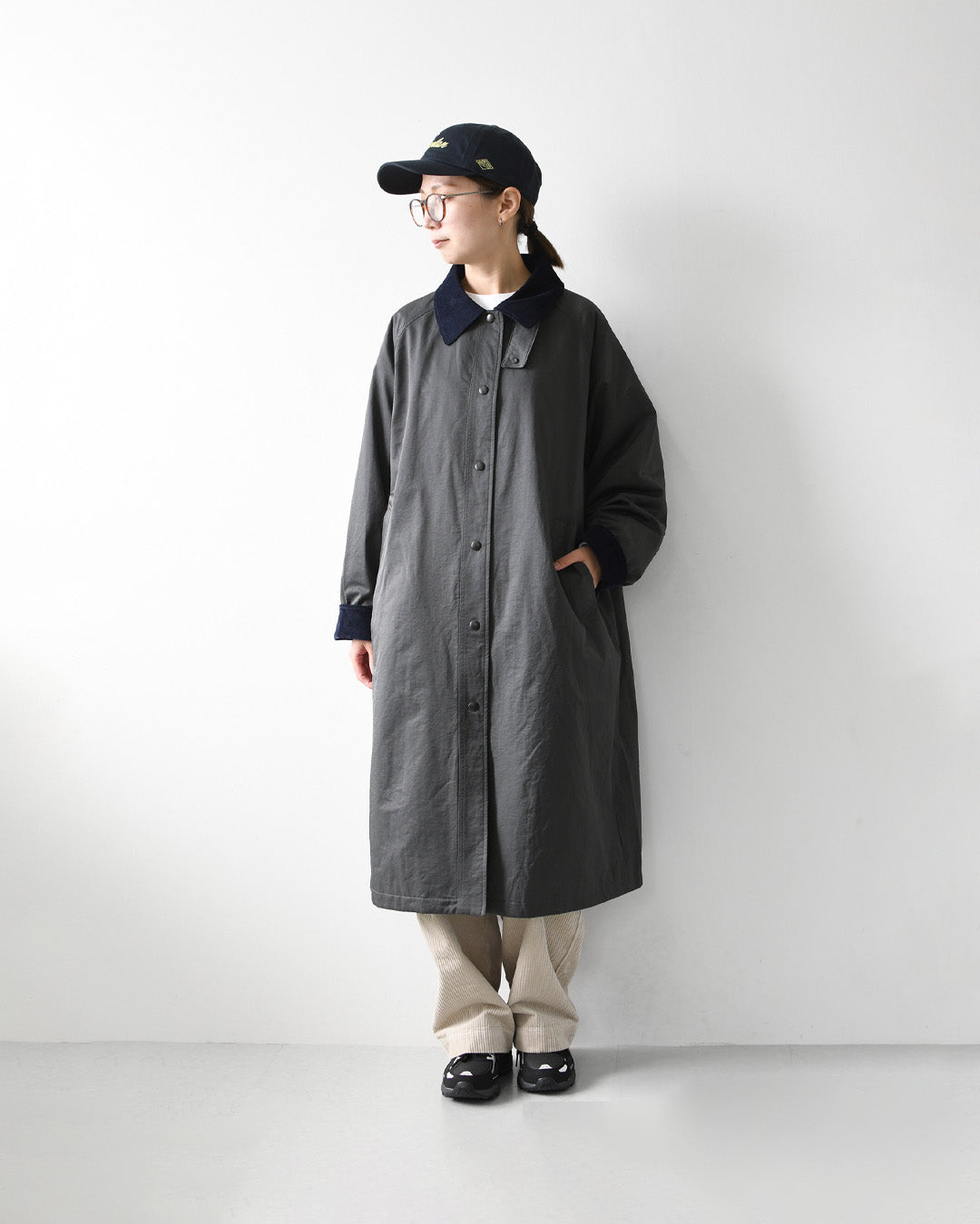 MidiUmi [ミディウミ] hunting long coat [3-770245] ハンティング ロングコート・ロングコート・ハンティングジャケット・ワークテイスト・コットンナイロン・LADY'S [2026AW]