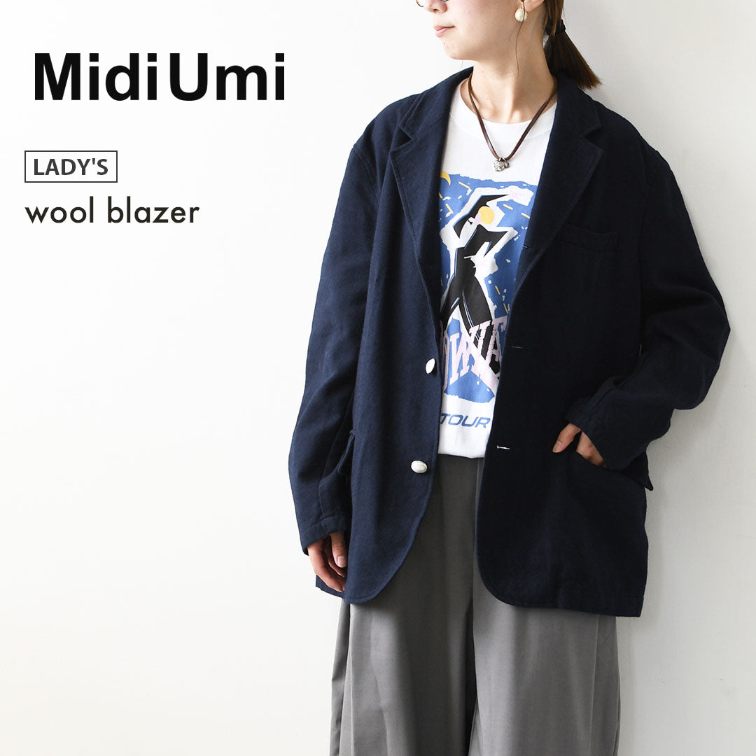 MidiUmi [ミディウミ] wool blazer [3-770258] ウール ブレザー・メンズライク・カジュアル・きれいめ・LADY'S [2026AW]
