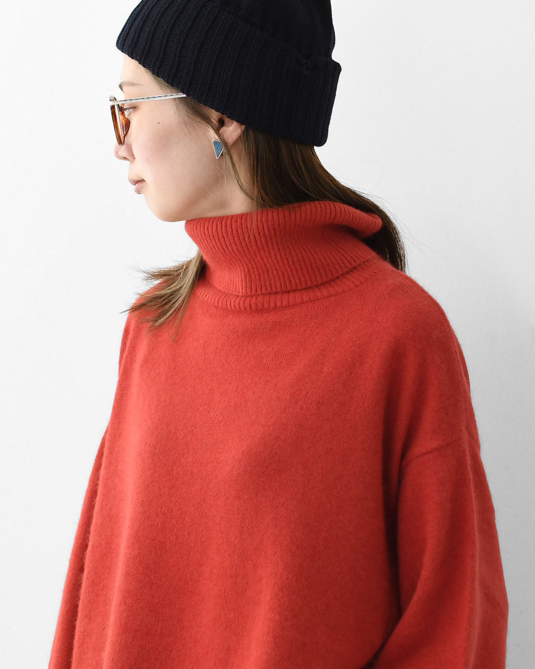 MidiUmi [ミディウミ] raccoon knit high neck pullover [4-720003] ラクーンニットハイネックプルオーバー・ワイドシルエット・ゆったり・シンプル・着心地・ニット・ LADY'S [2025AW]