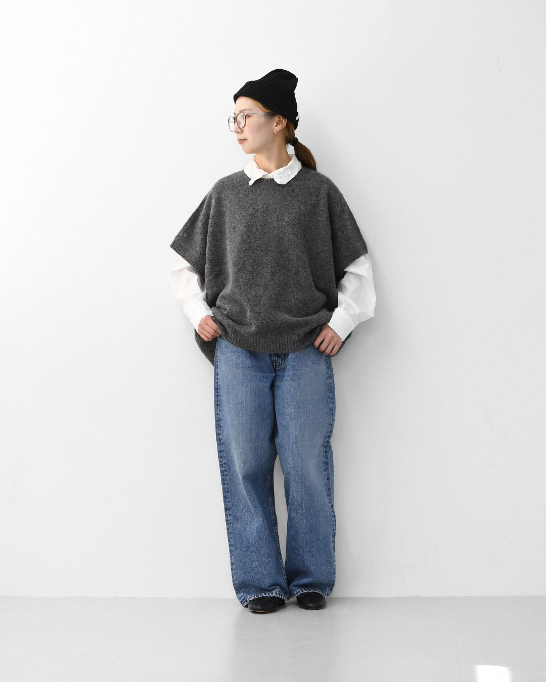 MidiUmi [ミディウミ] crew neck cocoon vest [4-72938454] クルーネックコクーンベスト・ワイドシルエット・ゆったり・シンプル・着心地・ニット・ LADY'S[2026ss]