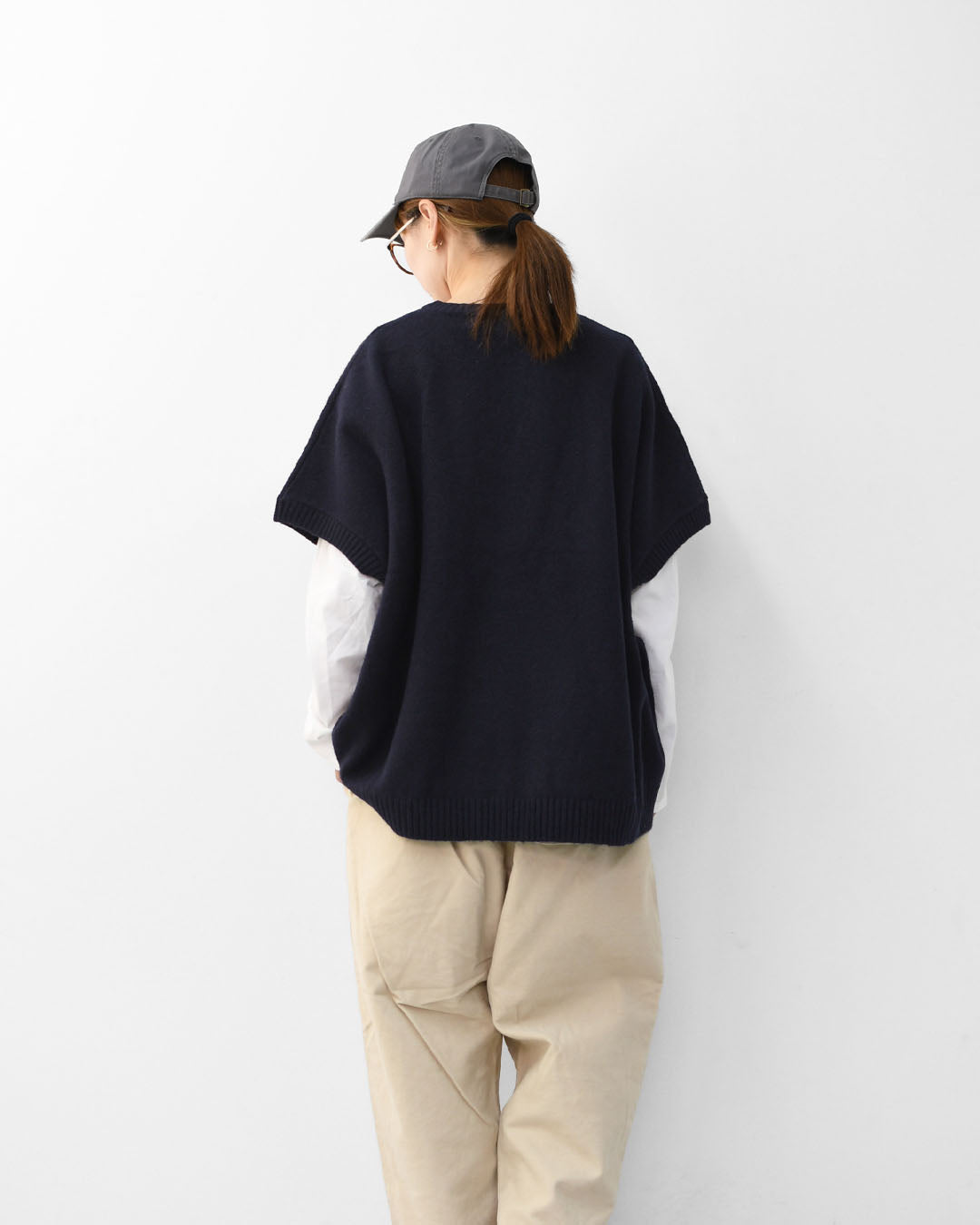 MidiUmi [ミディウミ] crew neck cocoon vest [4-72938454] クルーネックコクーンベスト・ワイドシルエット・ゆったり・シンプル・着心地・ニット・ LADY'S[2026ss]