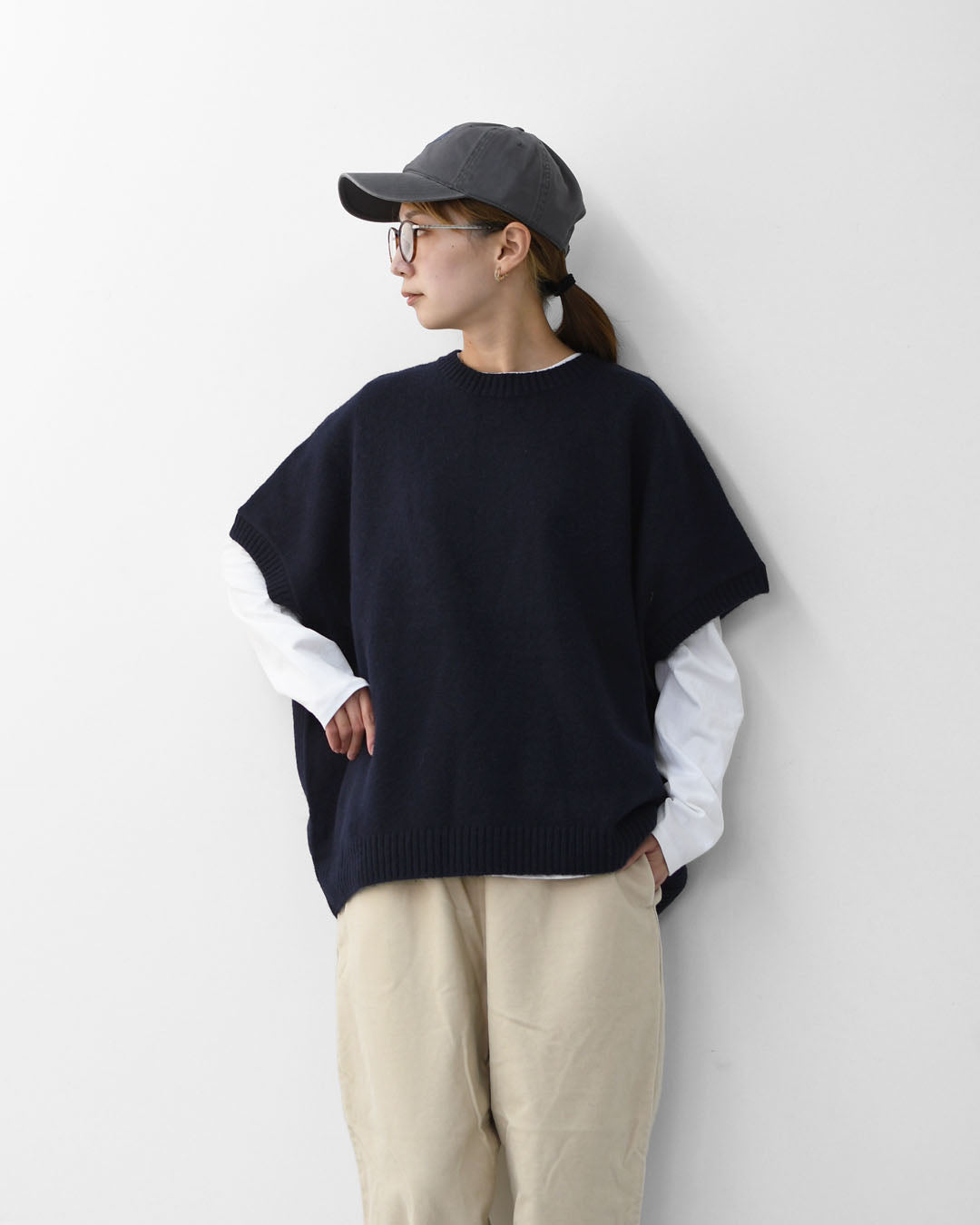 MidiUmi [ミディウミ] crew neck cocoon vest [4-72938454] クルーネックコクーンベスト・ワイドシルエット・ゆったり・シンプル・着心地・ニット・ LADY'S[2026ss]