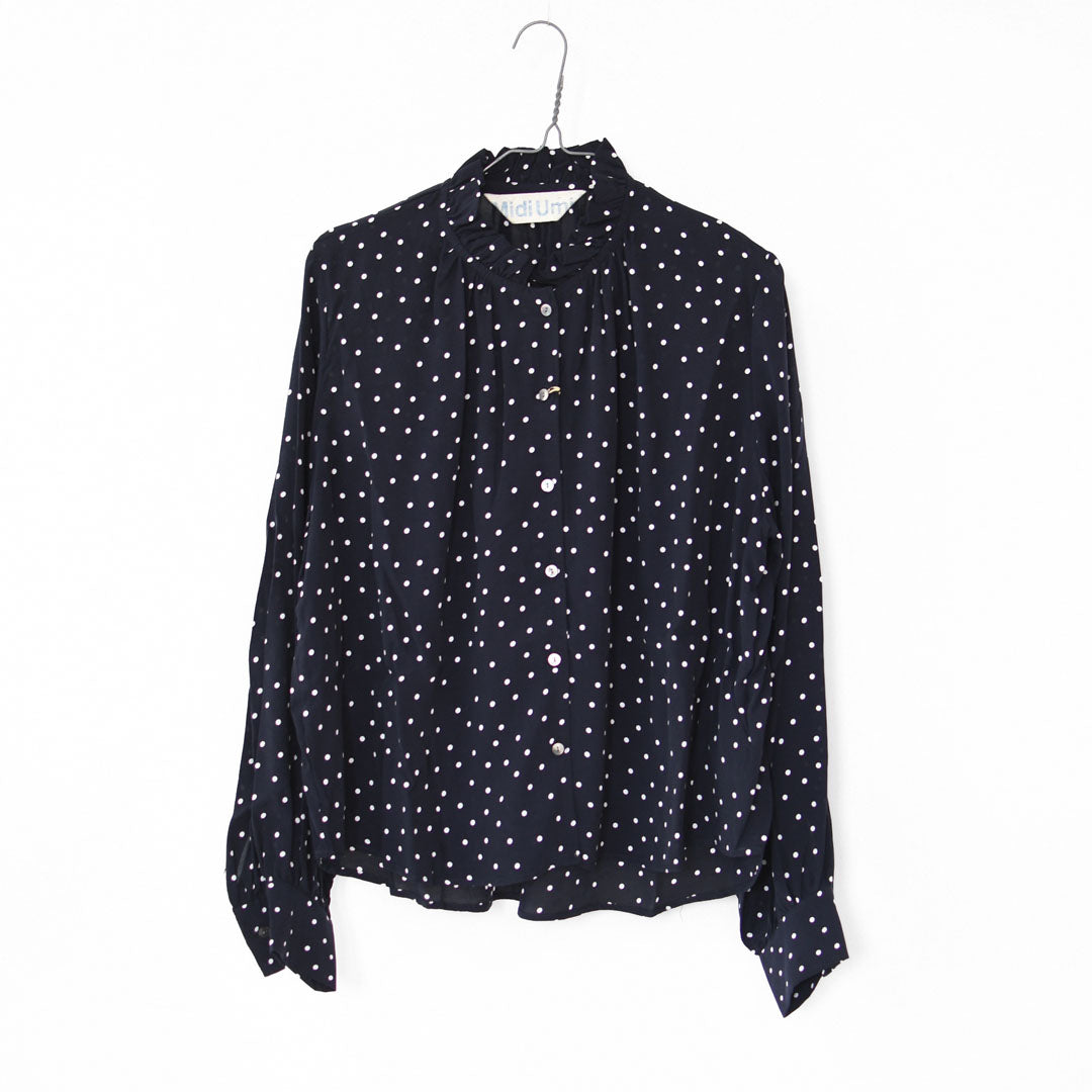MidiUmi [ミディウミ] IPEKER print dots shirt [4-730006] イペカプリントドットシャツ・ブラウス・フリル襟・ドット柄・とろみシャツ・LADY'S [2025AW]