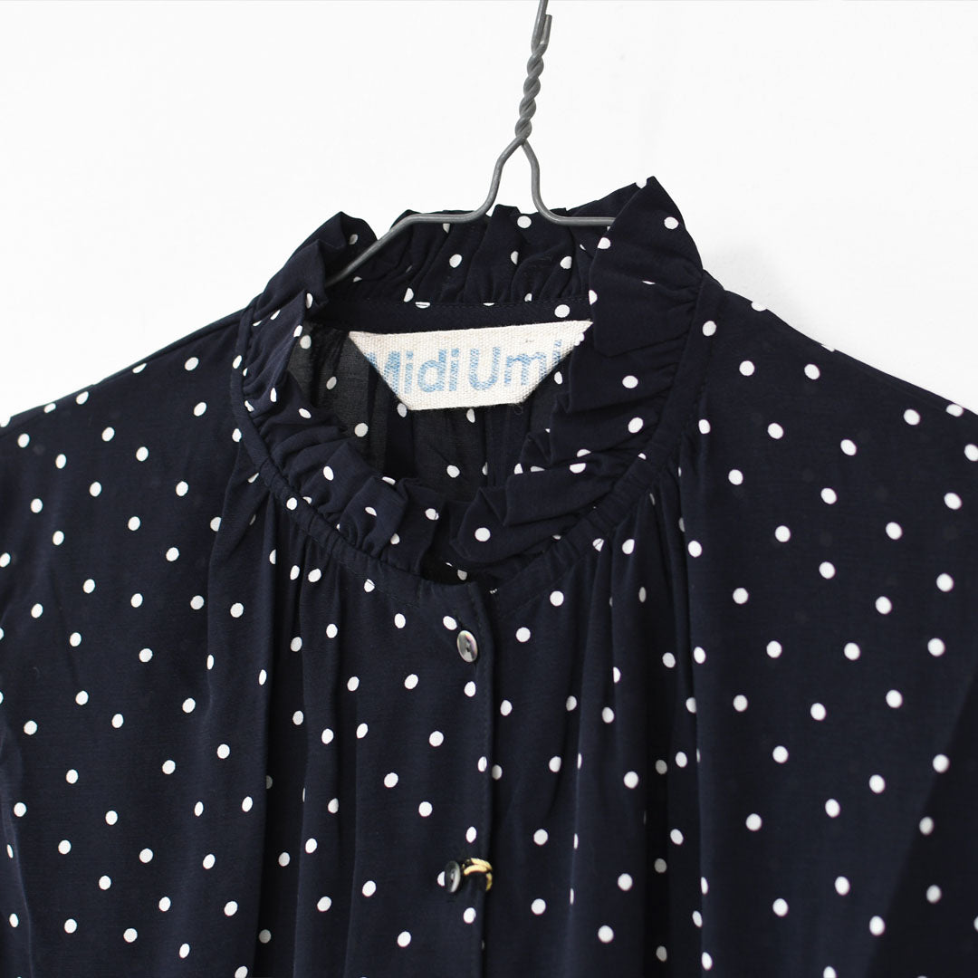 MidiUmi [ミディウミ] IPEKER print dots shirt [4-730006] イペカプリントドットシャツ・ブラウス・フリル襟・ドット柄・とろみシャツ・LADY'S [2025AW]